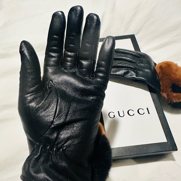 100% Authentic Beautiful Leather Vintage Gucci Gloves 🧤 - Picture 4 of 6